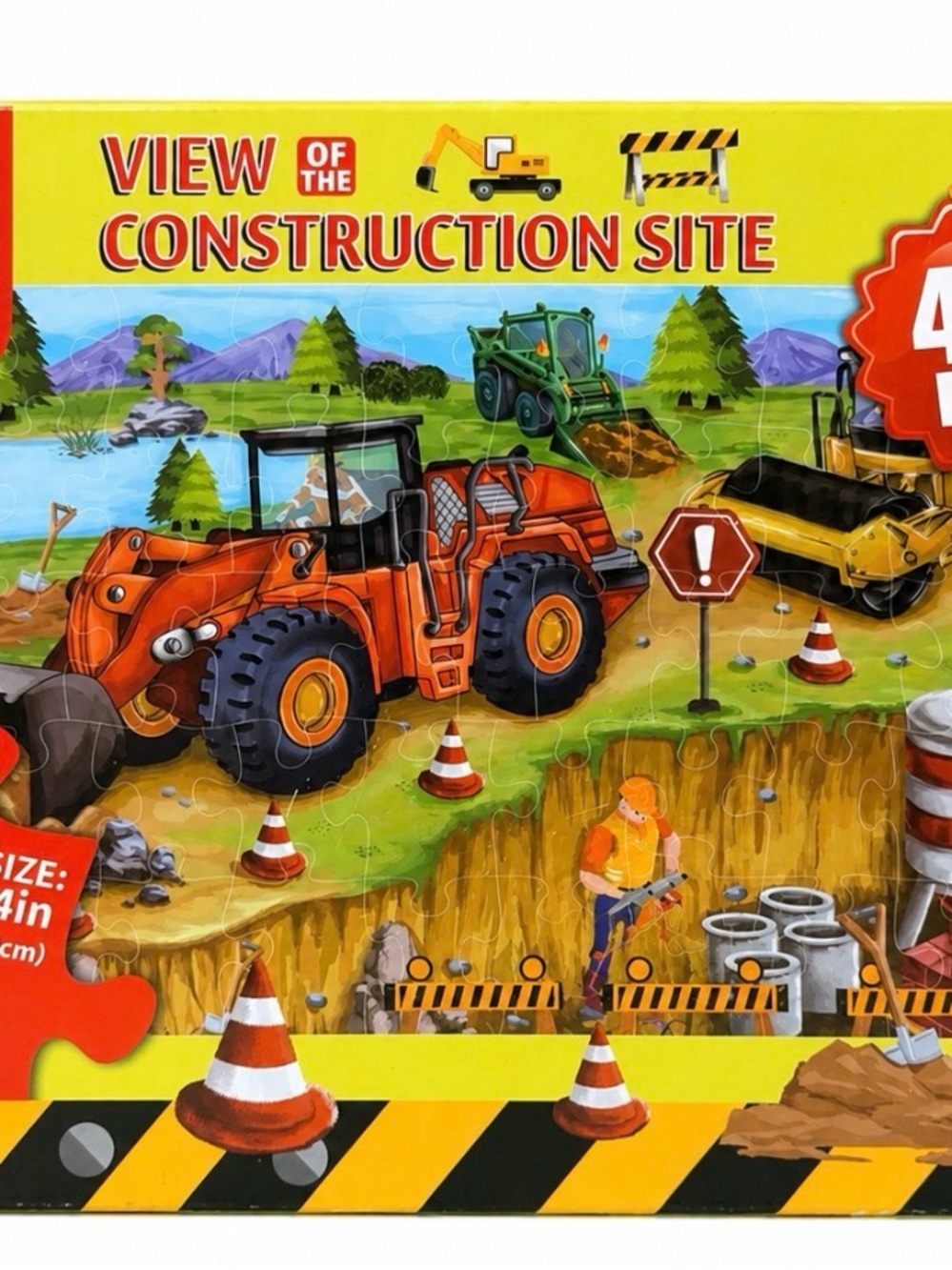 MiniWhale Construction Site Floor Puzzle 46 Pieces Ages 3+